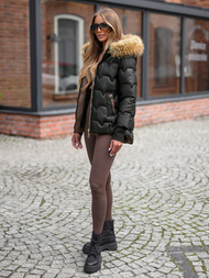 Γυναικείο χειμερινό μπουφάν μαύρο OZONEE JS/5M3337/392