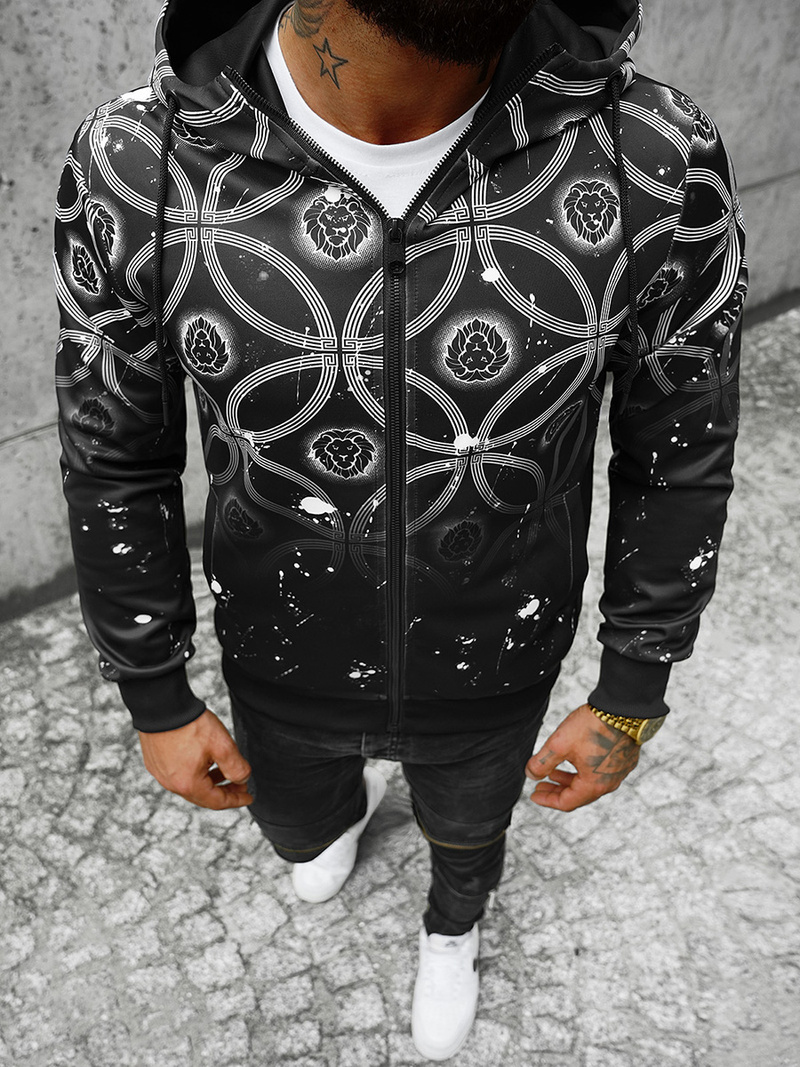 Ανδρικό Φούτερ με Κουκούλα μαύρο OZONEE JS/B8122