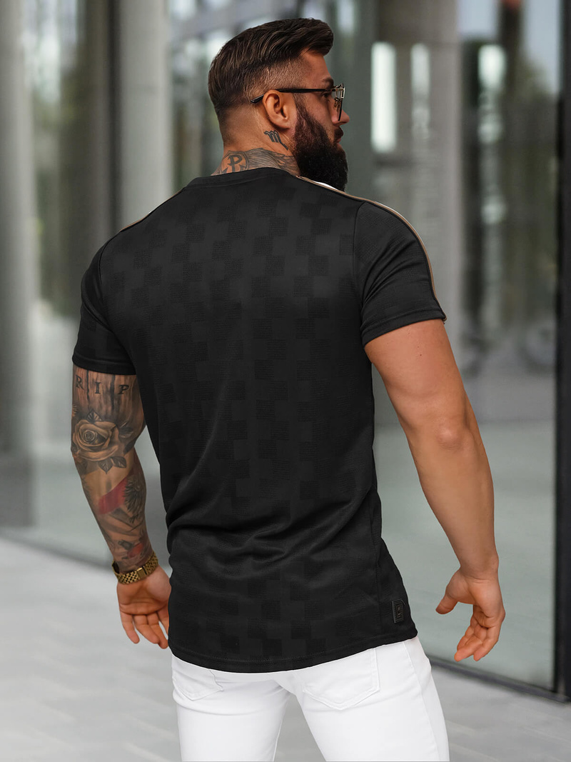 Ανδρικό μπλουζάκι μαύρο OZONEE O/QS11621