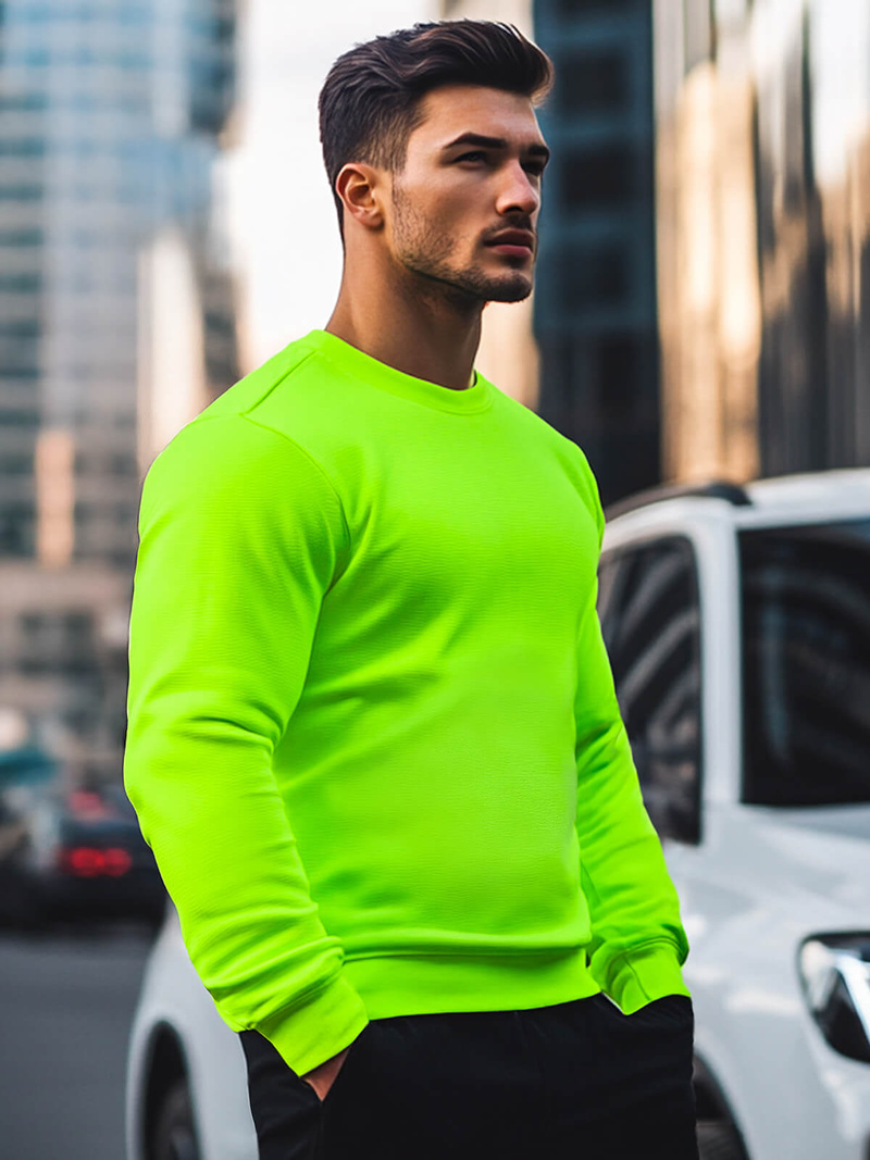 Ανδρικό Φούτερ πράσινο-νέον OZONEE JS/2001-10Z