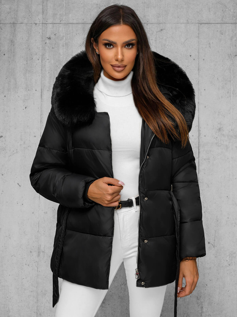 Γυναικείο μπουφάν μαύρο OZONEE JS/16M9206/392Z