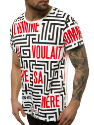 Ανδρικό μπλουζάκι λευκό OZONEE JS/KS2020