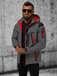 Ανδρικό μπουφάν softshell γκρι-kόκκινο OZONEE JS/HH025/2BZ