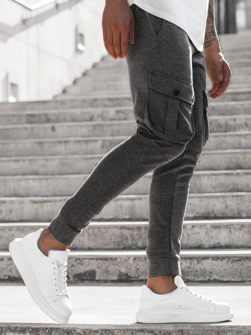 Ανδρικό παντελόνι φόρμας γραφίτη OZONEE C/316