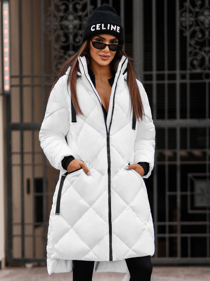 Γυναικείο μπουφάν λευκό OZONEE JS/5M3168/281Z