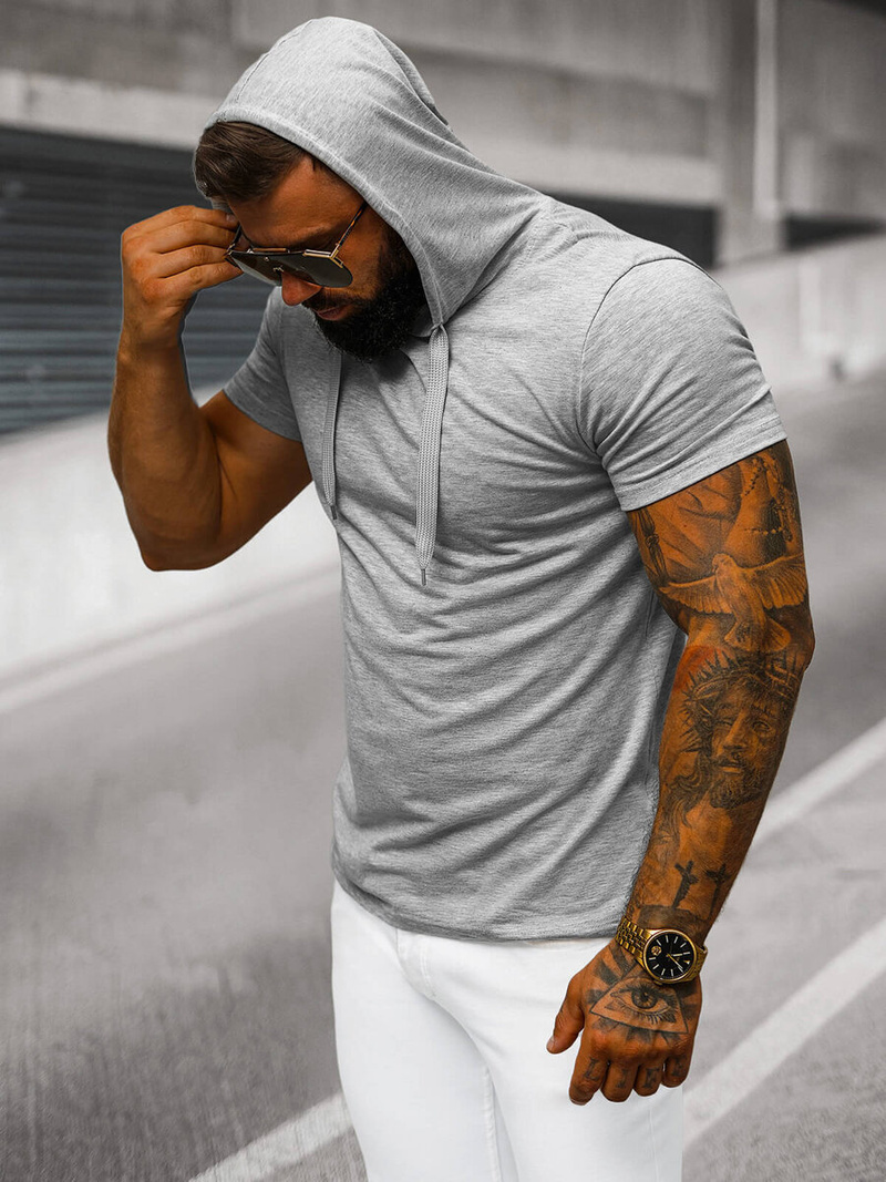 Ανδρικό μπλουζάκι Γκρί OZONEE JS/8T89/2