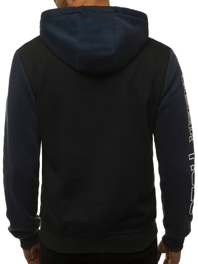 Ανδρικό Φούτερ με Κουκούλα ναυτικό μπλε-μαύρο OZONEE JS/KS2223