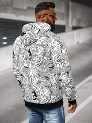 Ανδρικό Φούτερ με Kουκούλα λευκό OZONEE JS/8B1256/1