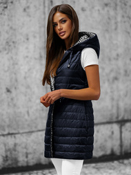 Γυναικείο αμάνικο μπουφάν ναυτικό μπλε OZONEE JS/16M9066/215