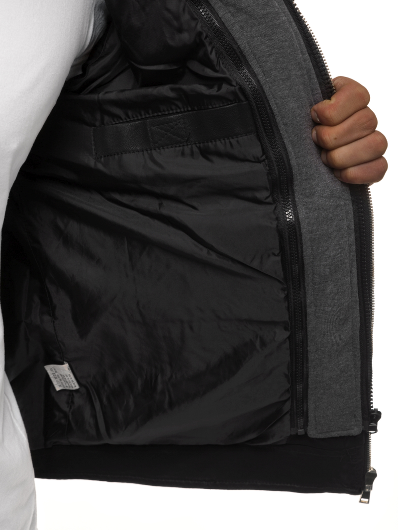 Ανδρικό δερμάτινο μπουφάν μαύρο OZONEE JB/JP1127