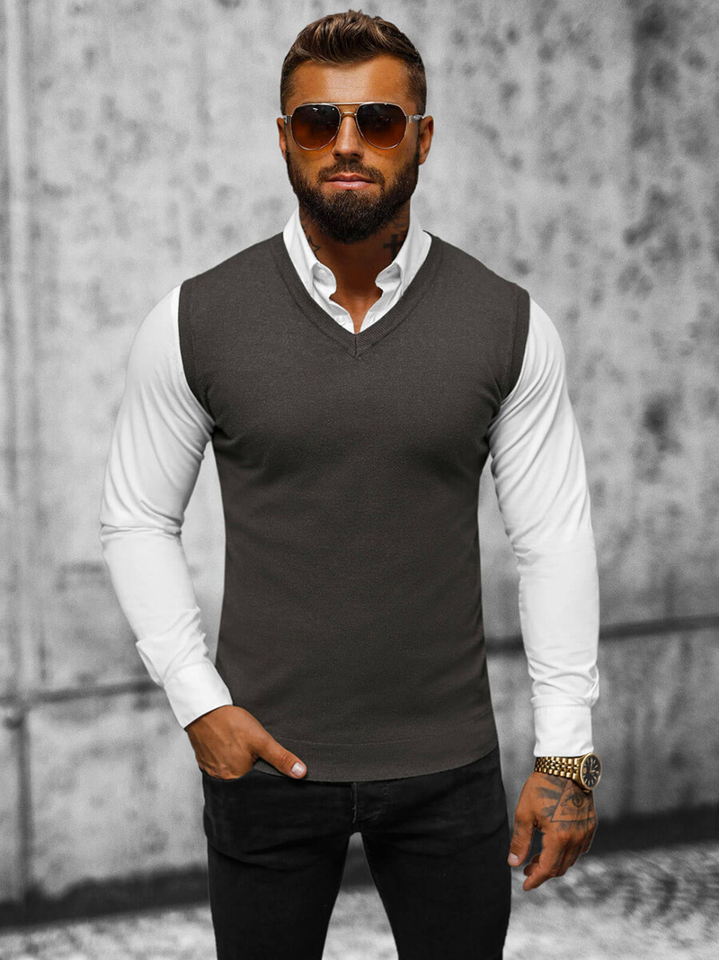 Ανδρικό πουλόβερ Γραφίτης OZONEE NB/MM6005/3Z