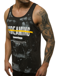 Ανδρικό αμάνικο μπλουζάκι μαύρο OZONEE JS/SS11053