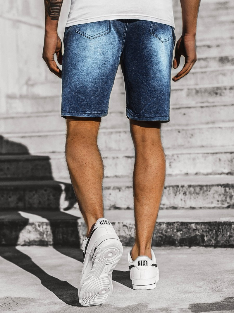 Ανδρικό σόρτς τζιν μπλε-Κόκκινο OZONEE JS/KK1071