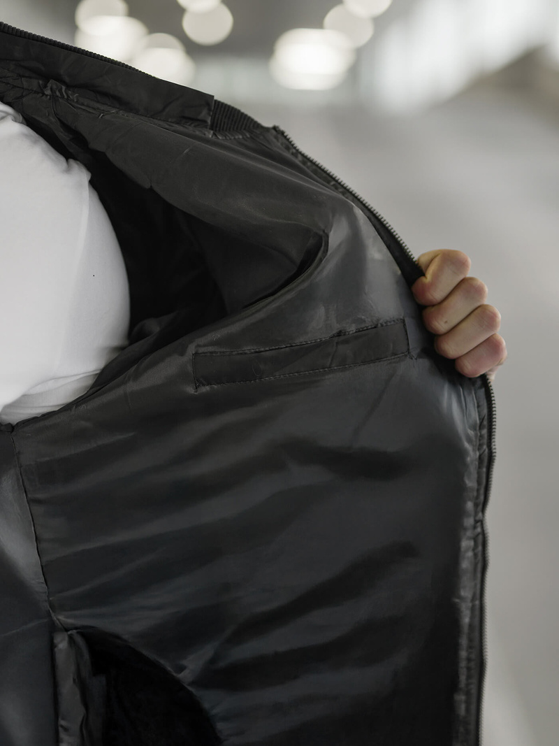 Ανδρικό μπουφάν μαύρο OZONEE JS/8M986/392Z