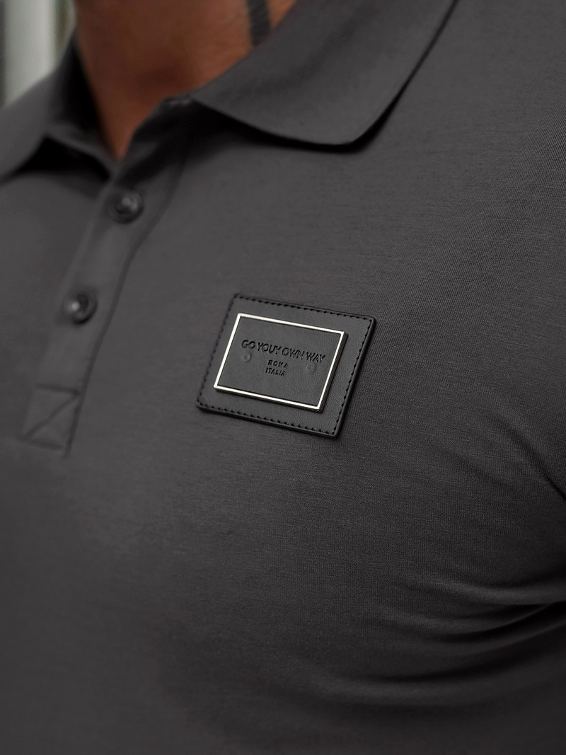 Ανδρική μπλούζα polo γραφίτη OZONEE NB/MT3124