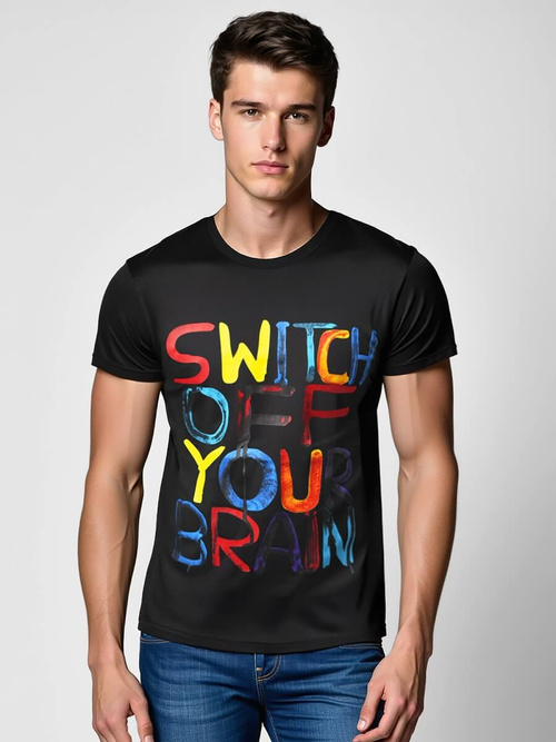 Ανδρικό μπλουζάκι μαύρο OZONEE O/T125/3Z