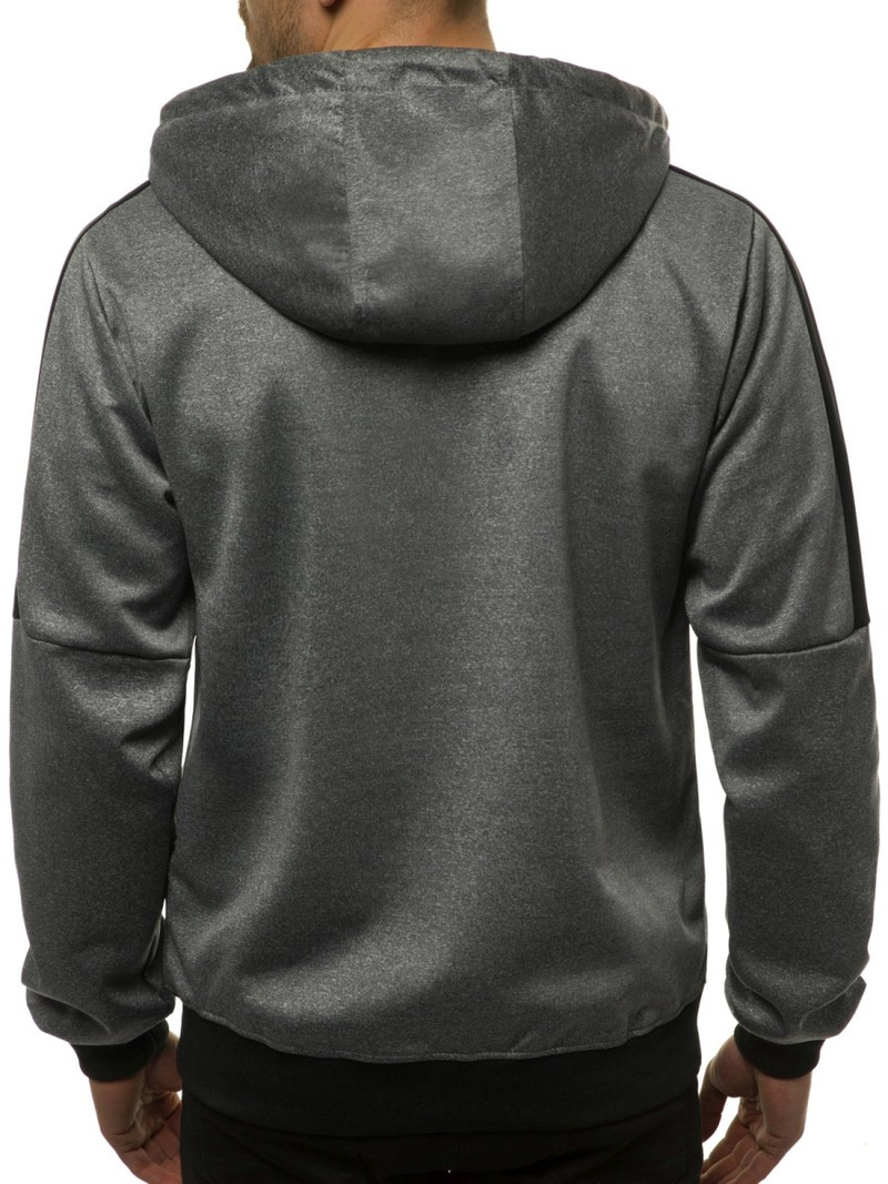 Ανδρικό φούτερ με φερμουάρ γραφίτη OZONEE JS/99005