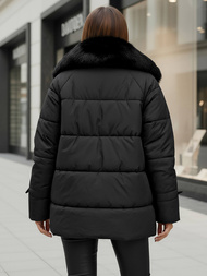 Γυναικείο μπουφάν μαύρο OZONEE JS/16M9185/392Z