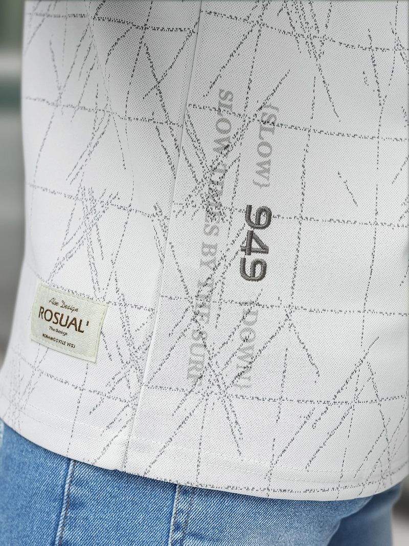 Ανδρικό μπλουζάκι λευκό OZONEE O/QQ1530