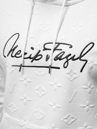 Ανδρικό Φούτερ με Κουκούλα λευκό OZONEE JS/3B572