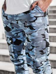 Ανδρικό παντελόνι jogger καμουφλάζ-μπλε OZONEE A/1003