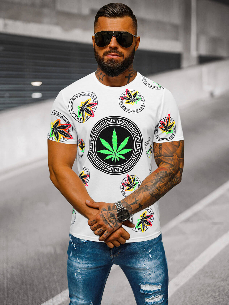 Ανδρικό μπλουζάκι λευκό OZONEE O/T135/1