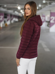 Γυναικείο μπουφάν μπορντό OZONEE JS/16M9103/01Z