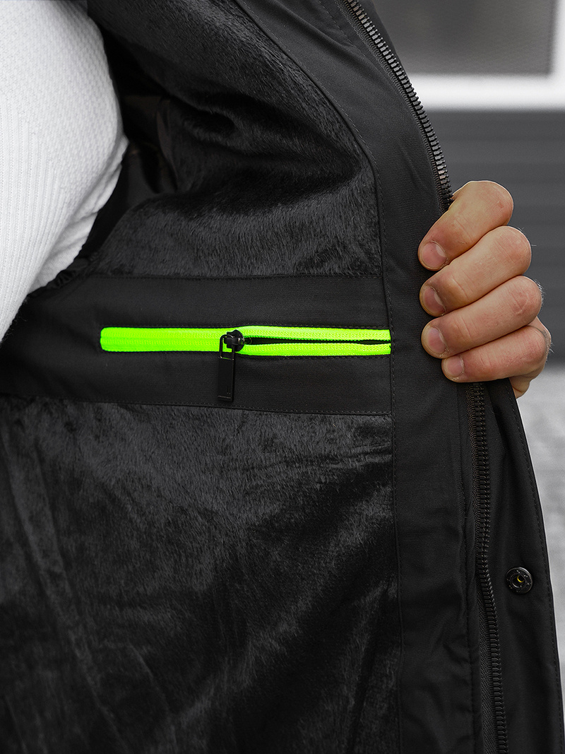 Ανδρικό χειμερινό μπουφάν μαύρο OZONEE JS/22M60/392