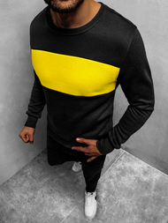 Ανδρικό Φούτερ μαύρο-κίτρινο OZONEE JS/2020/33Z