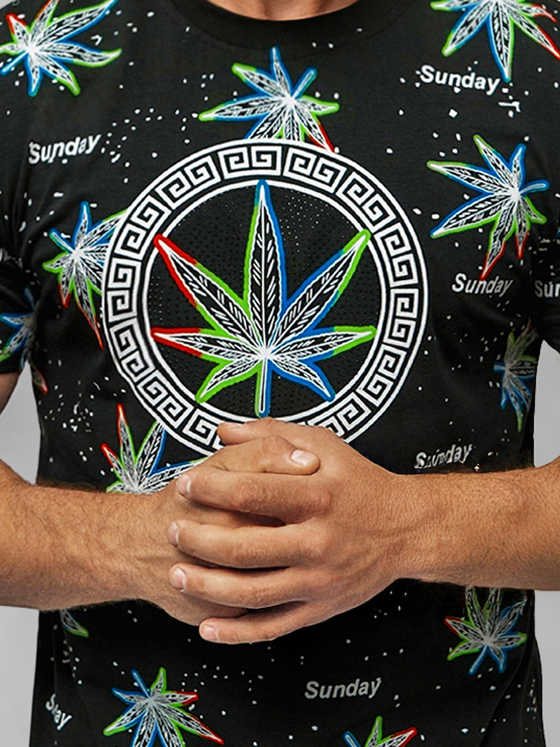 Ανδρικό μπλουζάκι μαύρο OZONEE O/T136/3Z