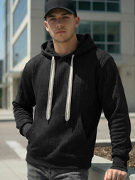 Ανδρικό Φούτερ με Κουκούλα μαύρο OZONEE O/3C577