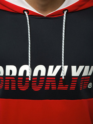 Ανδρικό Φούτερ με Κουκούλα ναυτικό μπλε-Κόκκινο OZONEE JS/DD20127