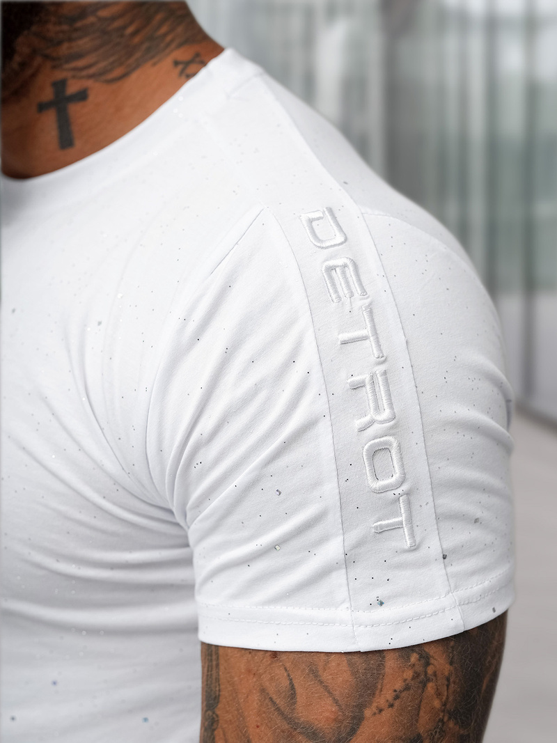 Ανδρικό μπλουζάκι λευκό OZONEE O/QQ1388