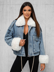 Γυναικείο τζιν μπουφάν mπλε OZONEE JS/11Z8219Z