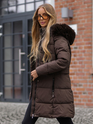 Γυναικείο χειμερινό μπουφάν Σοκολάτα OZONEE JS/16M9059/158
