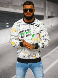 Ανδρικό Φούτερ λευκό OZONEE JS/8B1228/1