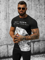 Ανδρικό μπλουζάκι μαύρο OZONEE O/T127/3Z