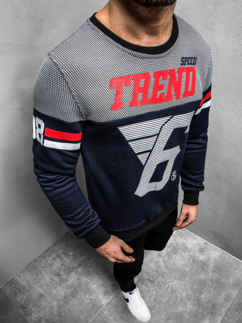 Ανδρικό Φούτερ ναυτικό μπλε OZONEE JS/DD752Z