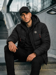 Ανδρικό μπουφάν mαύρος OZONEE JS/31M5081/392Z