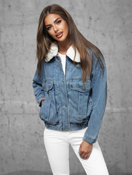 Γυναικείο τζιν μπουφάν mπλε OZONEE O/Z02