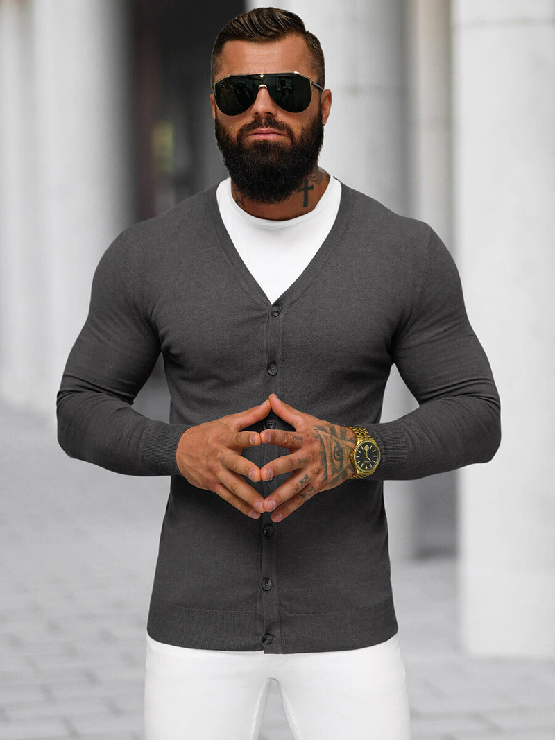 Ανδρικό πουλόβερ Γραφίτης OZONEE NB/MM6006/3Z