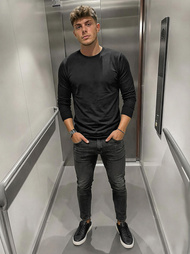 Ανδρικό τζιν παντελόνι mαύρος OZONEE O/JK2918Z