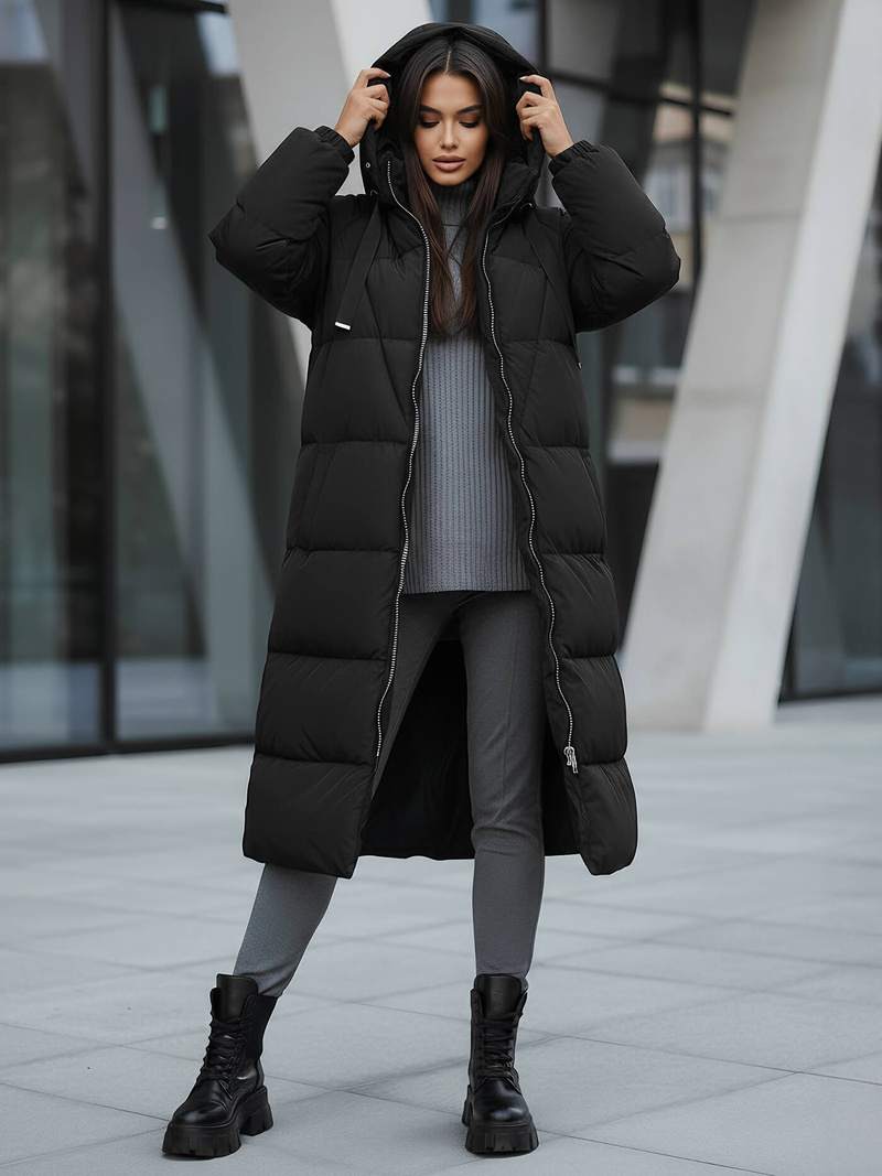 Γυναικείο μπουφάν μαύρο OZONEE JS/5M3163/392Z