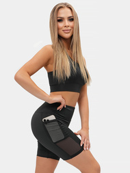 Κοντό μαύρο γυναικείο κολάν OZONEE O/XL008/1Z