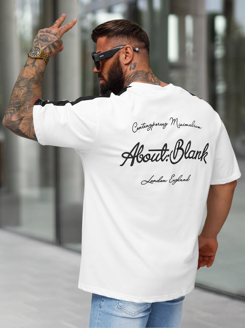 Ανδρικό μπλουζάκι λευκό OZONEE O/QQ1195