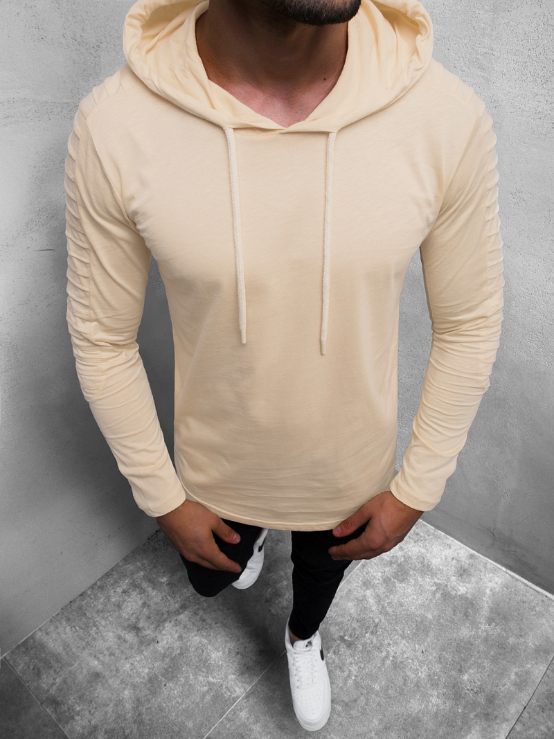 Ανδρικό μπλουζάκι με μακριά μανίκια μπεζ OZONEE MECH/2148TZ