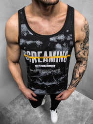 Ανδρικό αμάνικο μπλουζάκι μαύρο OZONEE JS/SS11053Z