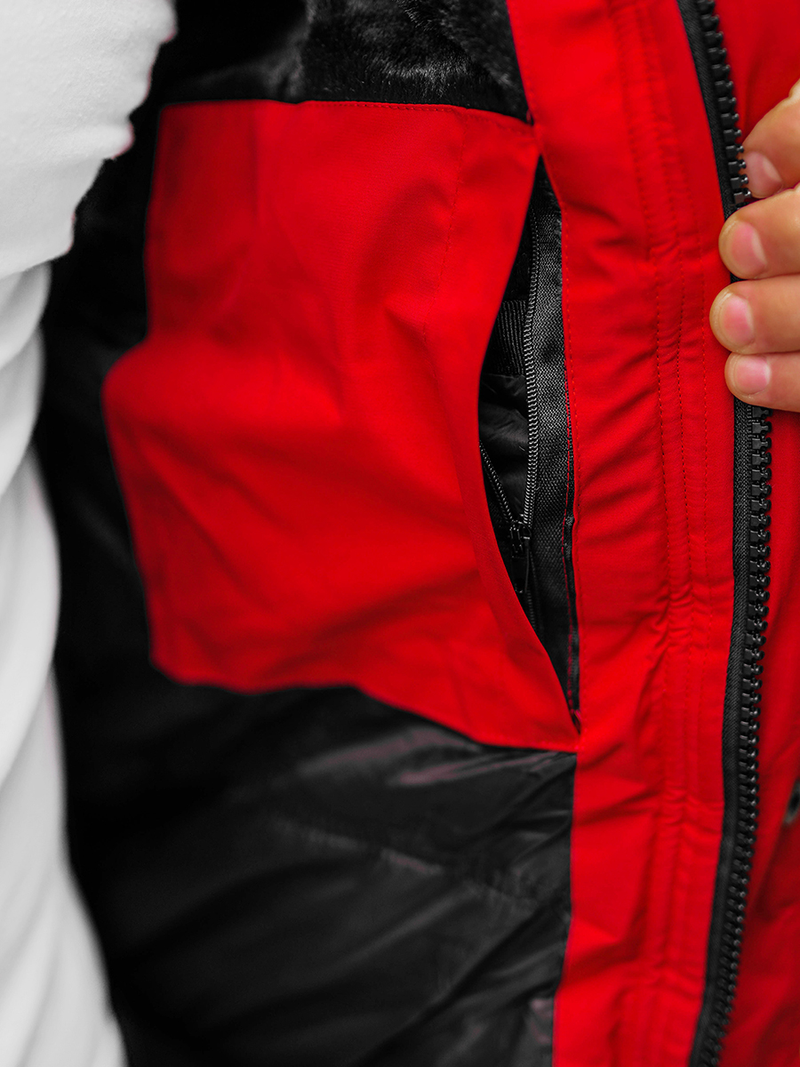 Ανδρικό χειμερινό μπουφάν το κόκκινο OZONEE O/M798