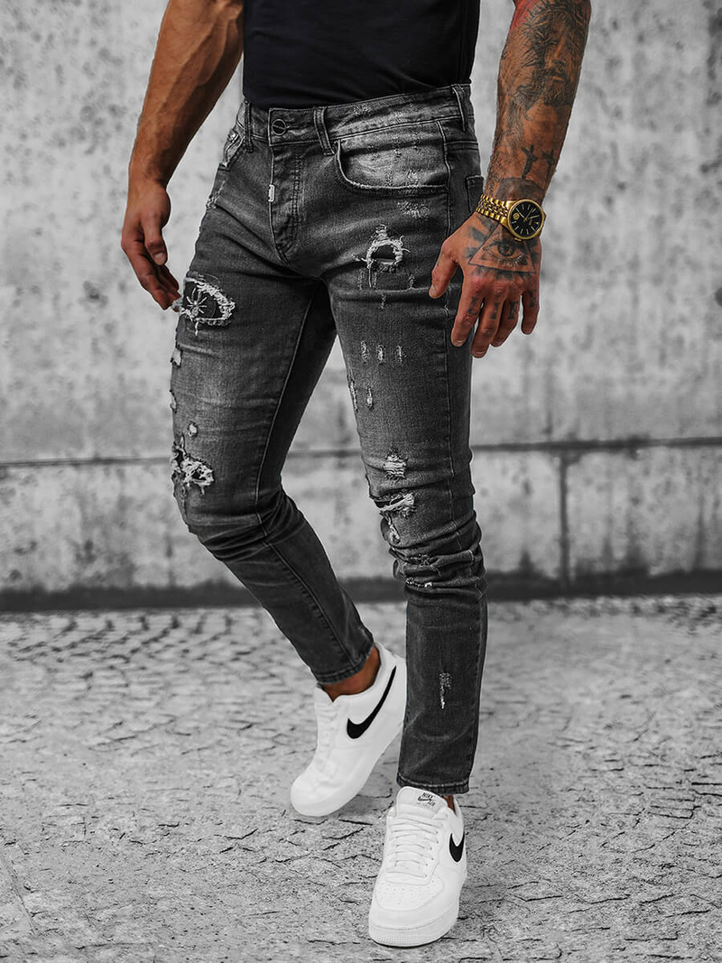 Ανδρικό τζιν παντελόνι mαύρος OZONEE NB/MP0166N