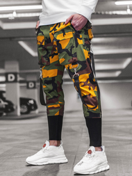 Ανδρικό παντελόνι chino jogger κίτρινο-χακί OZONEE G/11133